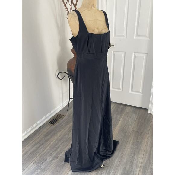 Calvin Klein Satin Maxi Dress Black XS Sleeveless Sweetheart Neckline Formal - Picture 1 of 14